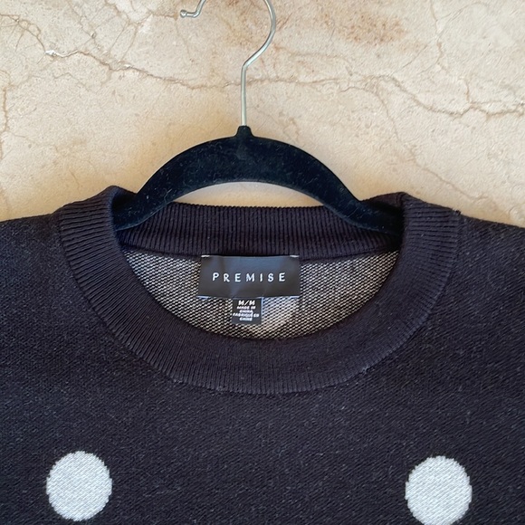 PREMISE BLACK/WHITE POLKA DOT SWEATER - Picture 4 of 6